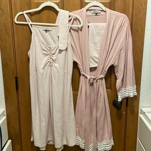 Nursing Dress + Robe + Free Baby Blanket Pouch & Headband